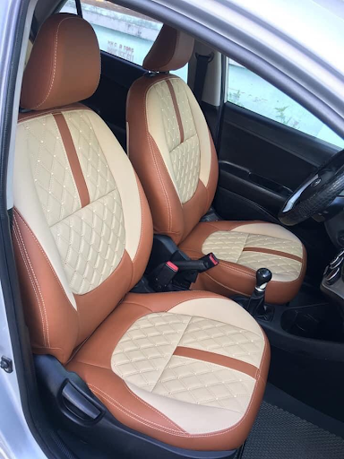 Gi&aacute; bọc ghế xe Kia morning: M&agrave;u kem kết hợp với m&agrave;u da b&ograve; lạ mắt đem đến cảm gi&aacute;c mới mẻ cho nội thất trong xe