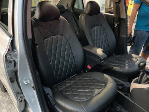 mẫu ghế da i10 đẹp m&agrave;u đen