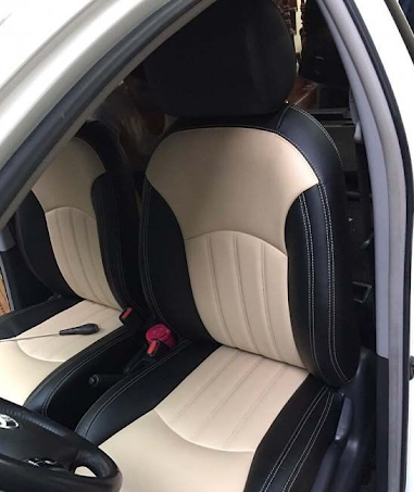 mẫu ghế da i10 đẹp m&agrave;u kem v&agrave; đen 