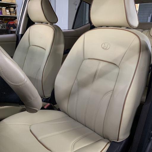 mẫu ghế da i10 đẹp ghế m&agrave;u be 